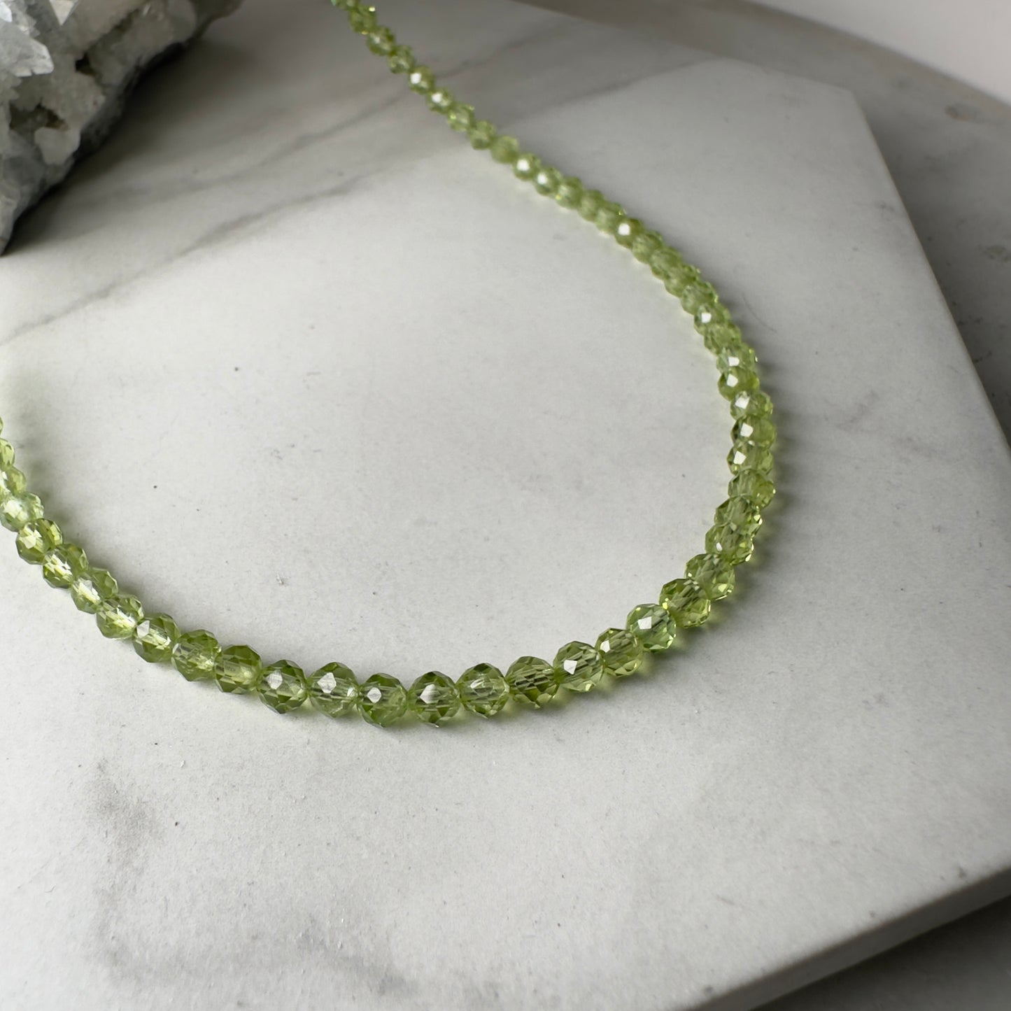 Faceted Peridot Beaded Necklace