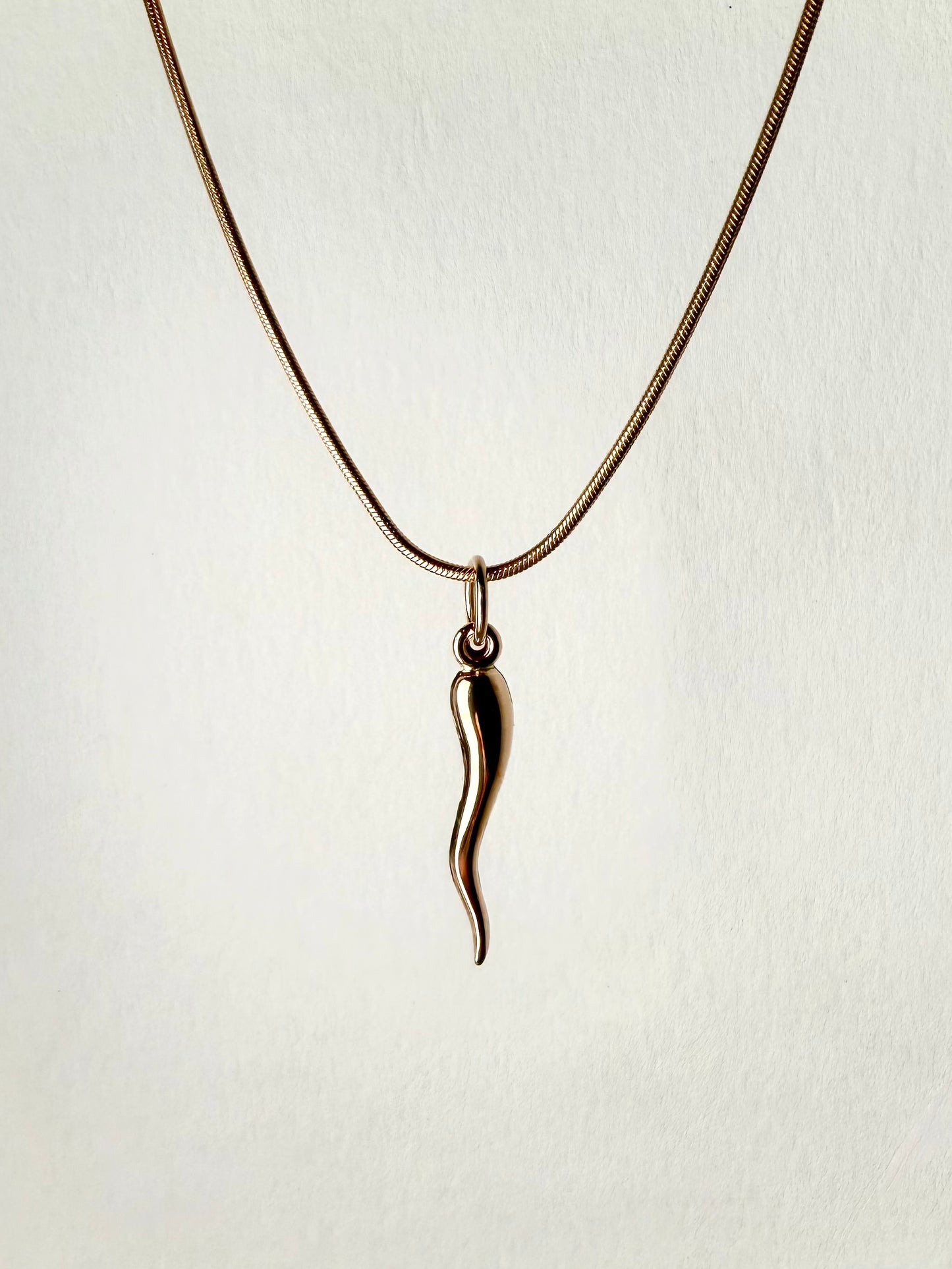 Cornicello Italian Horn Charm | 14k Yellow Gold