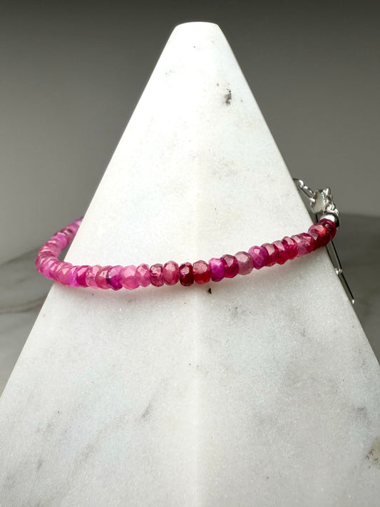Pink Sapphire Ombre Bracelet | Sterling Silver