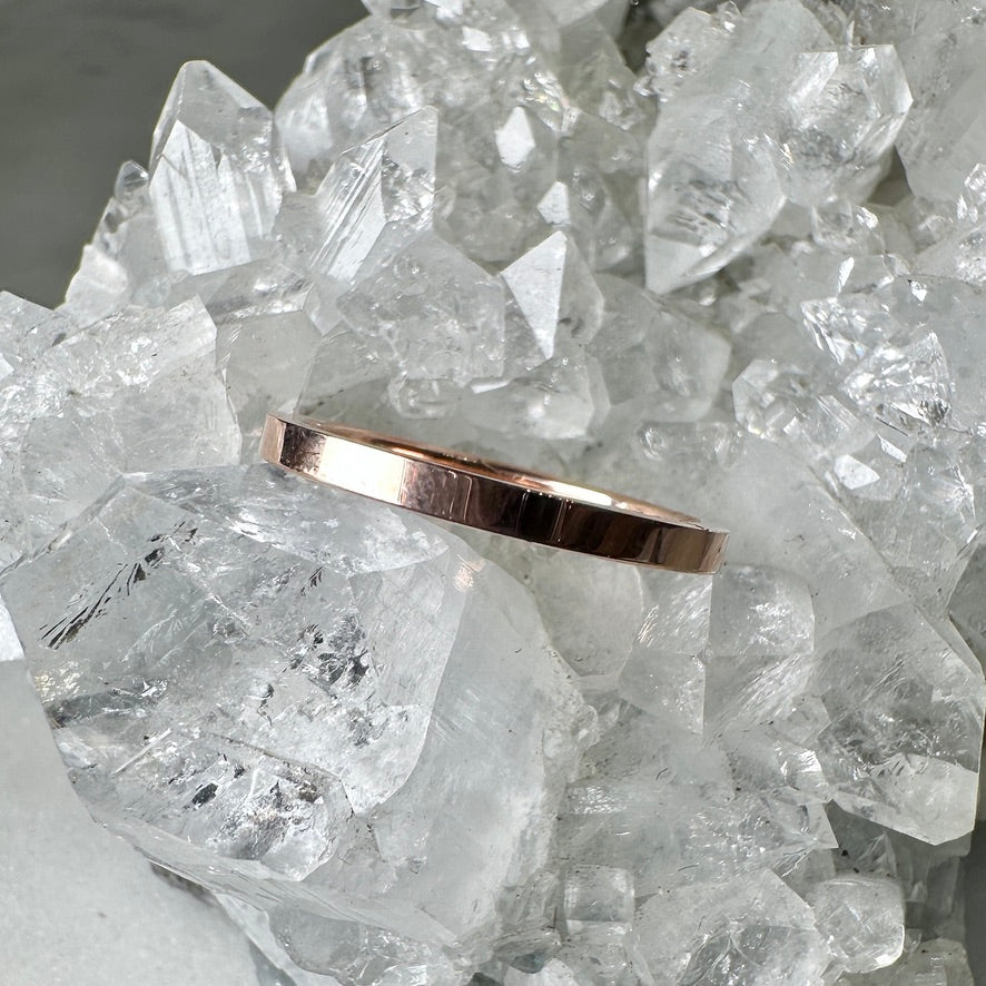 14k Rose Gold Flat Band