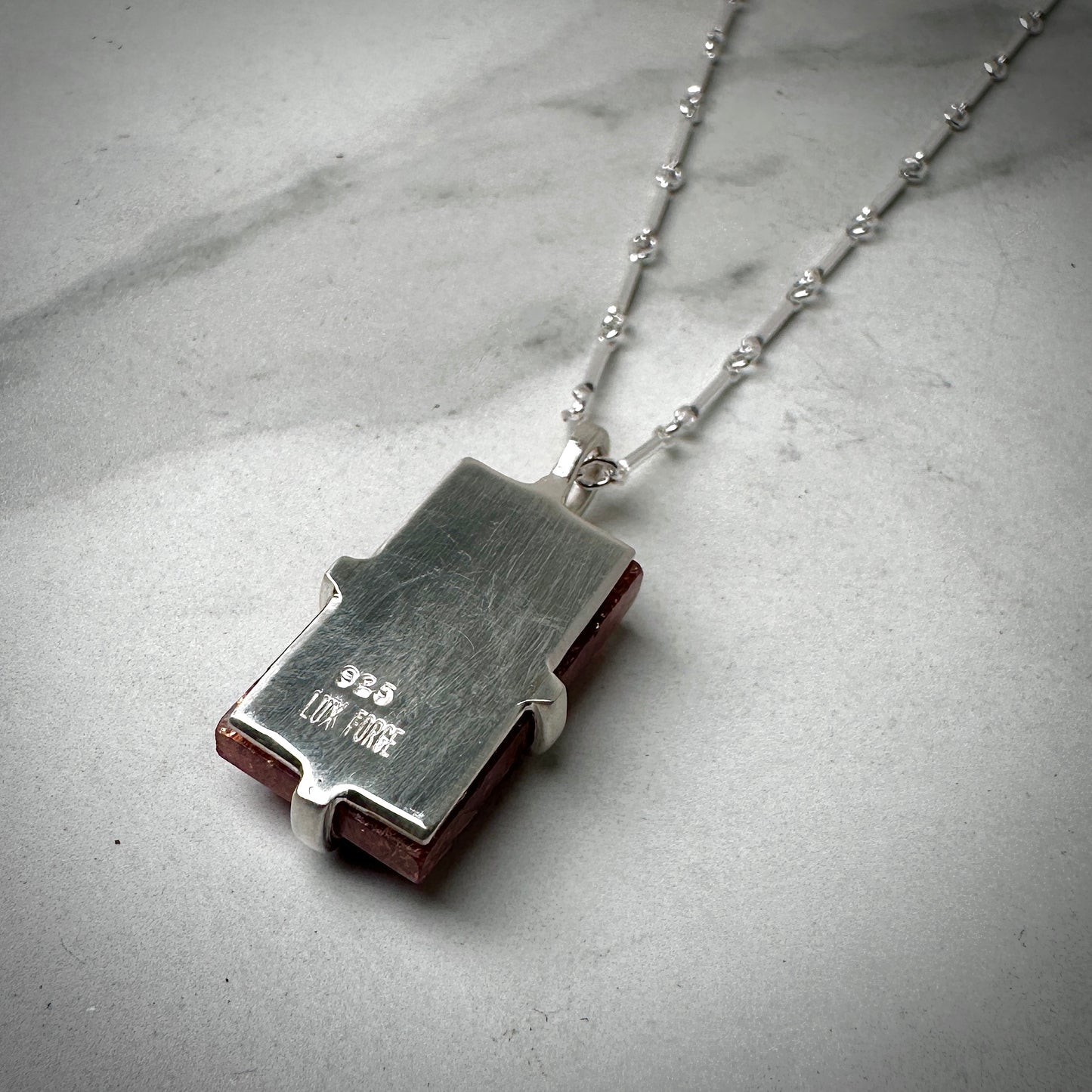 Geometric Sunstone Pendant