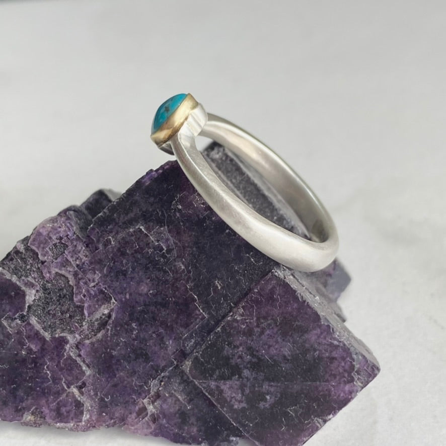 Turquoise Ring with 18k Gold
