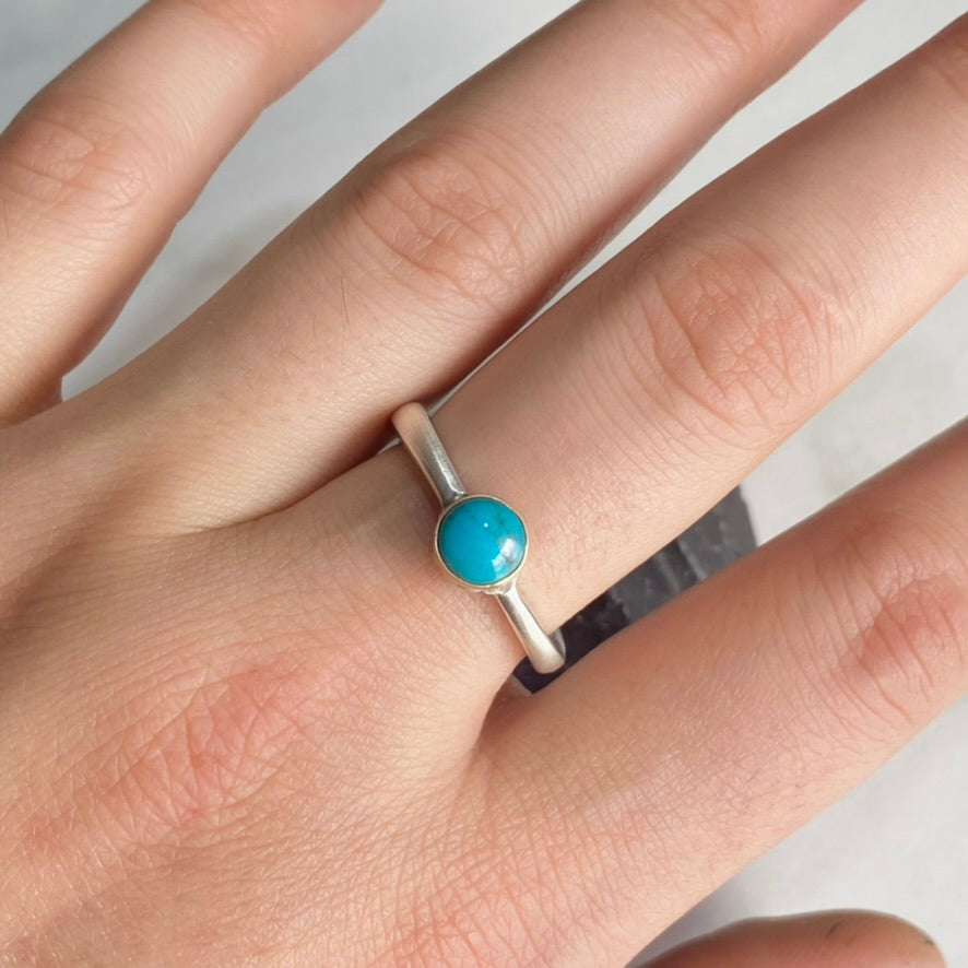 Turquoise Ring with 18k Gold