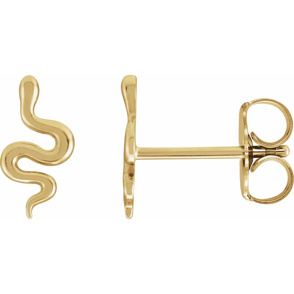 Snake Stud Earrings | 14k Yellow Gold