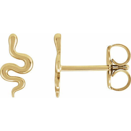 Snake Stud Earrings | 14k Yellow Gold