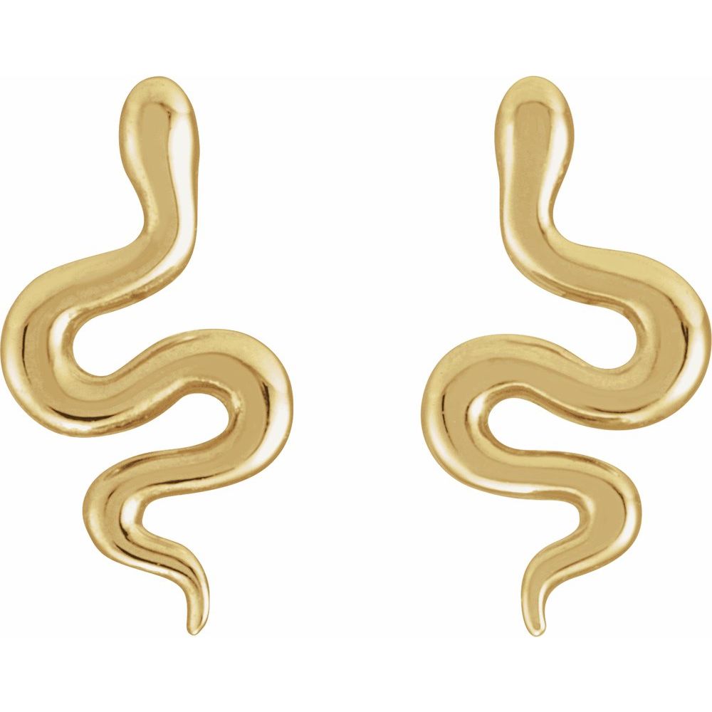 Snake Stud Earrings | 14k Yellow Gold