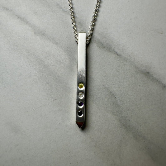 Nonbinary Bar Pendant | Sterling Silver