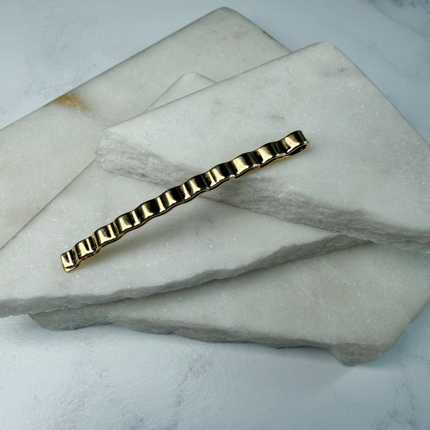 Wavy Hair Barrette | 14k Yellow Gold | LUX FORGE Legacy Collection