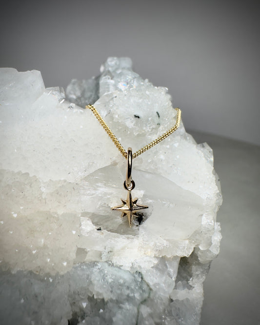 Mini Starburst Charm in 14k Yellow Gold