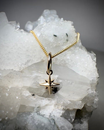 Mini Starburst Charm in 14k Yellow Gold