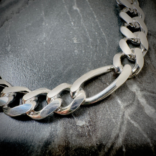 Figaro Chain in Sterling Silver | 9.7mm wide