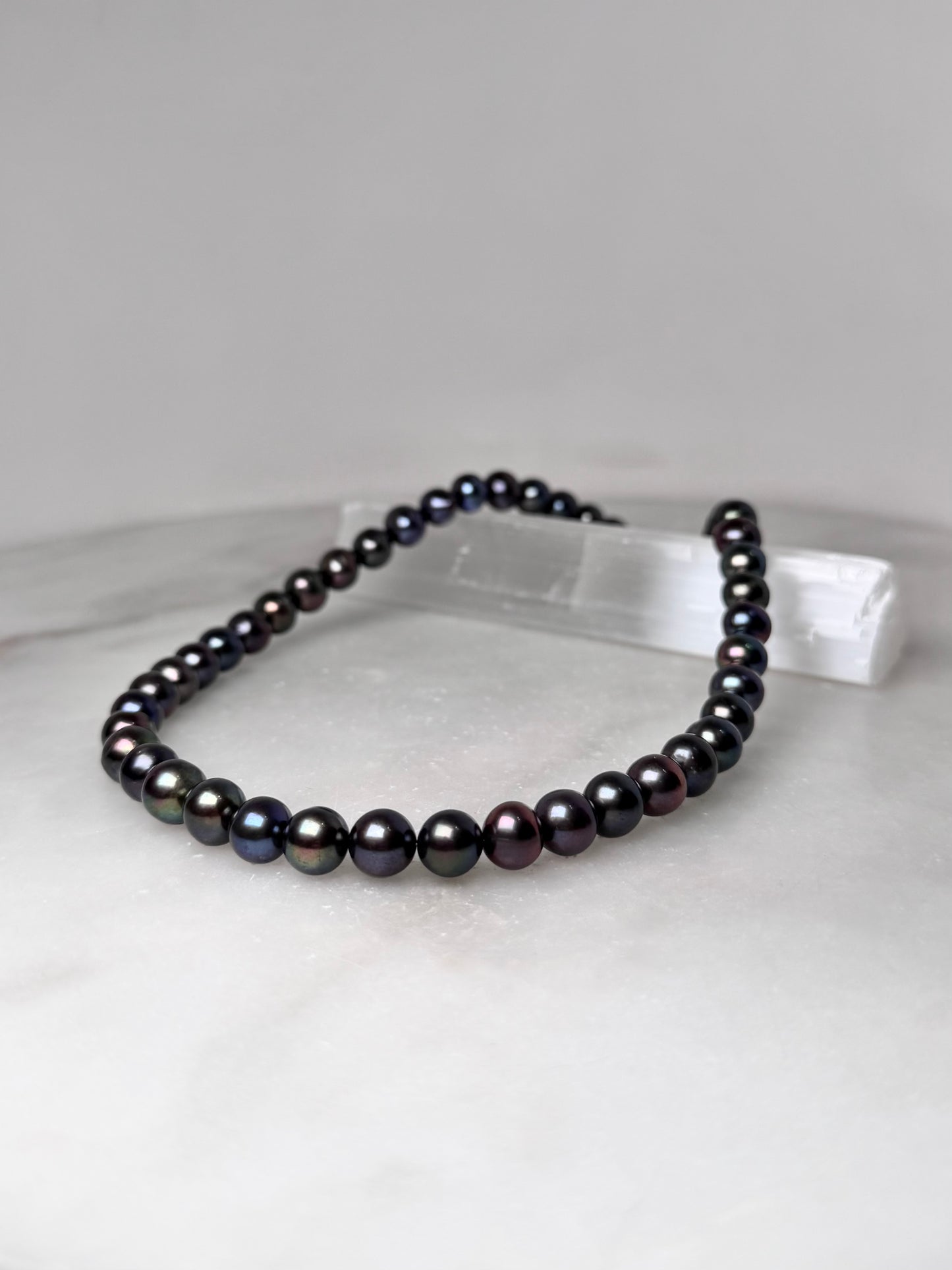 Rainbow Peacock Pearl Necklace | Sterling Silver