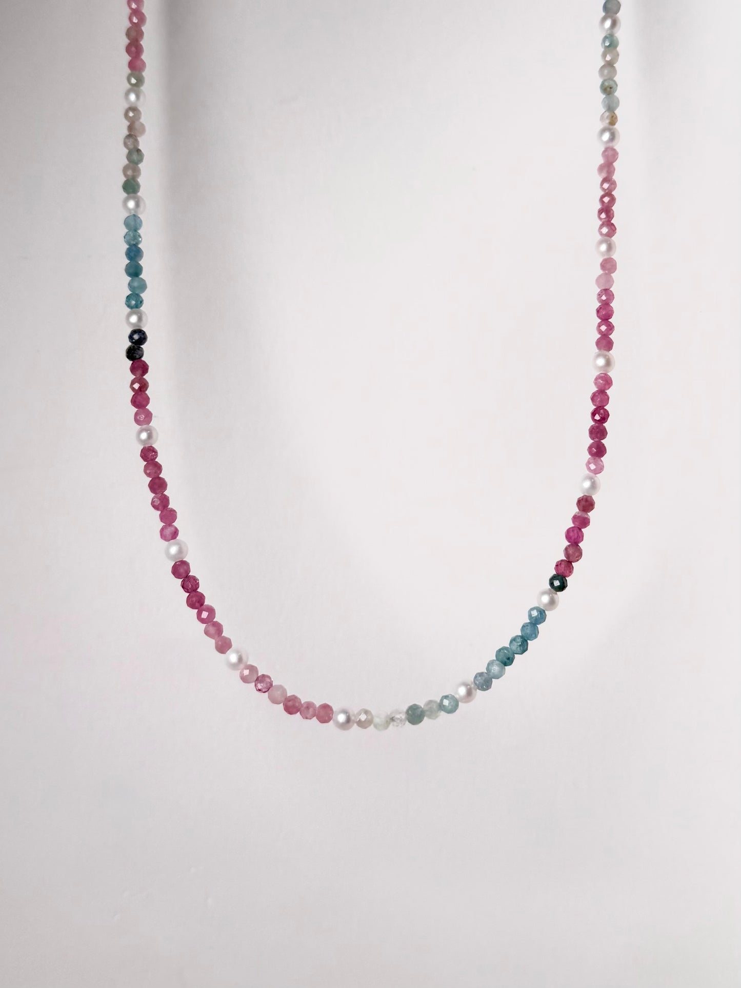 Tourmaline & Pearl Necklace | Sterling Silver
