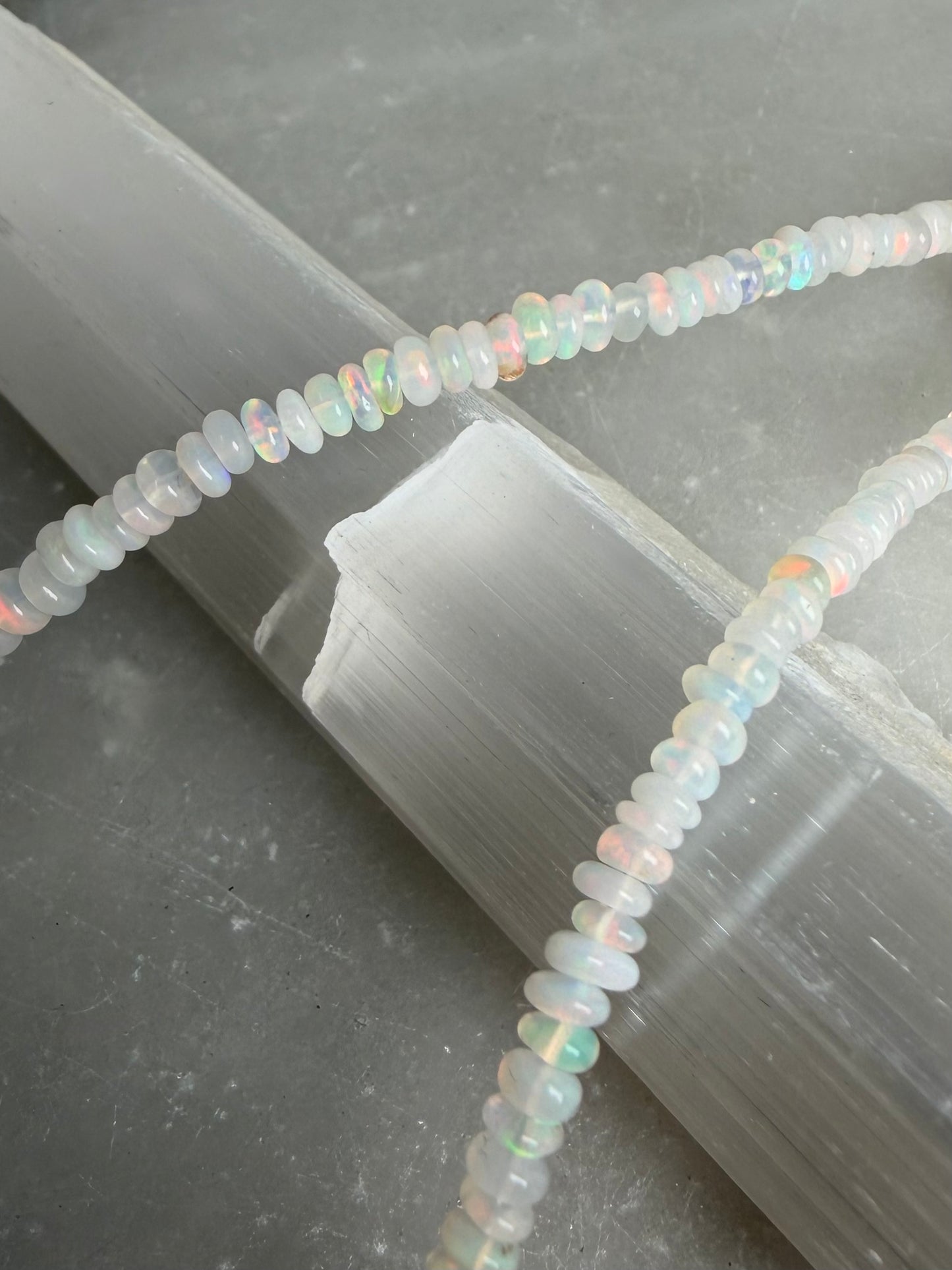 White Ethiopian Opal Necklace | Sterling Silver