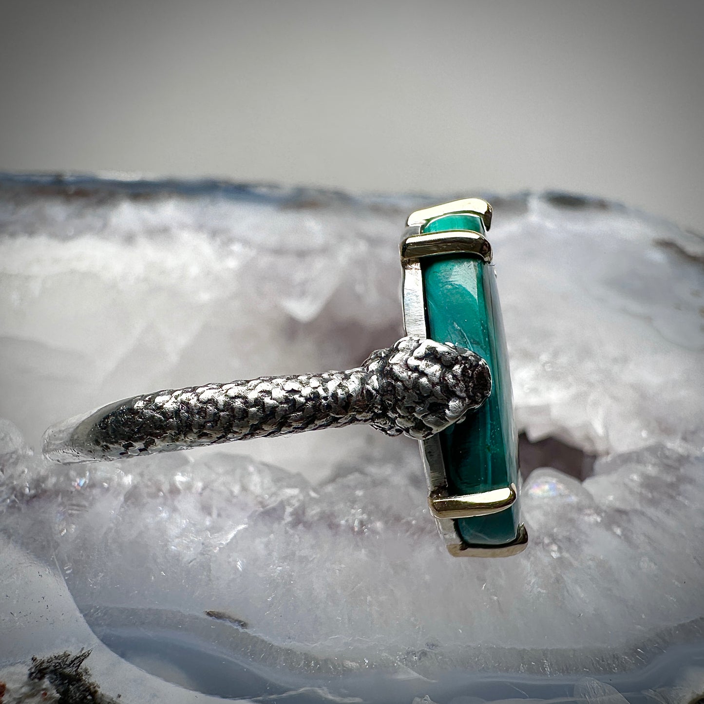 Malachite Snake Bite Ring