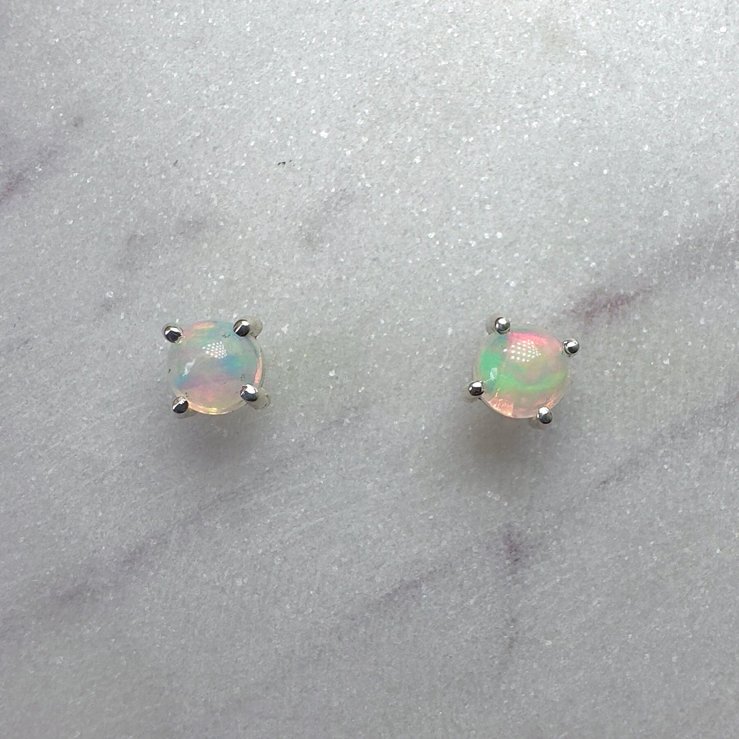 Gemstone Stud Earrings: 4 Prong Settings