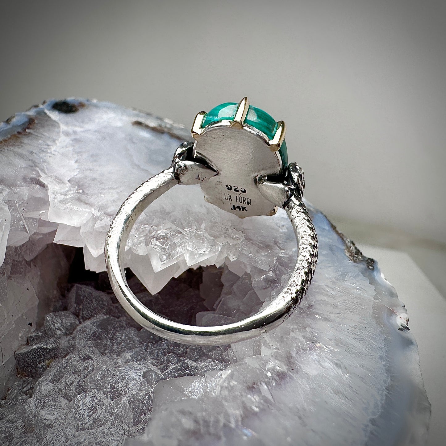Malachite Snake Bite Ring