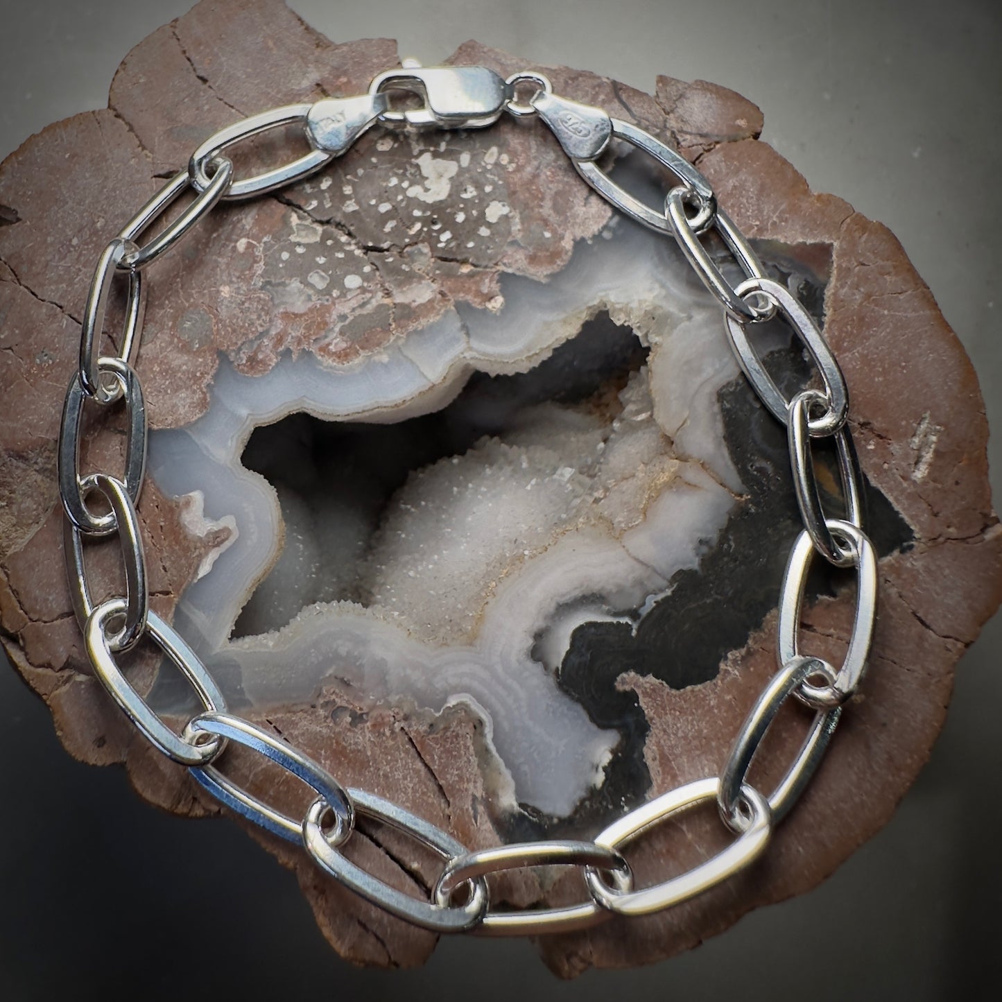 Paperclip Chain Bracelet | 7.5" Long | Sterling Silver