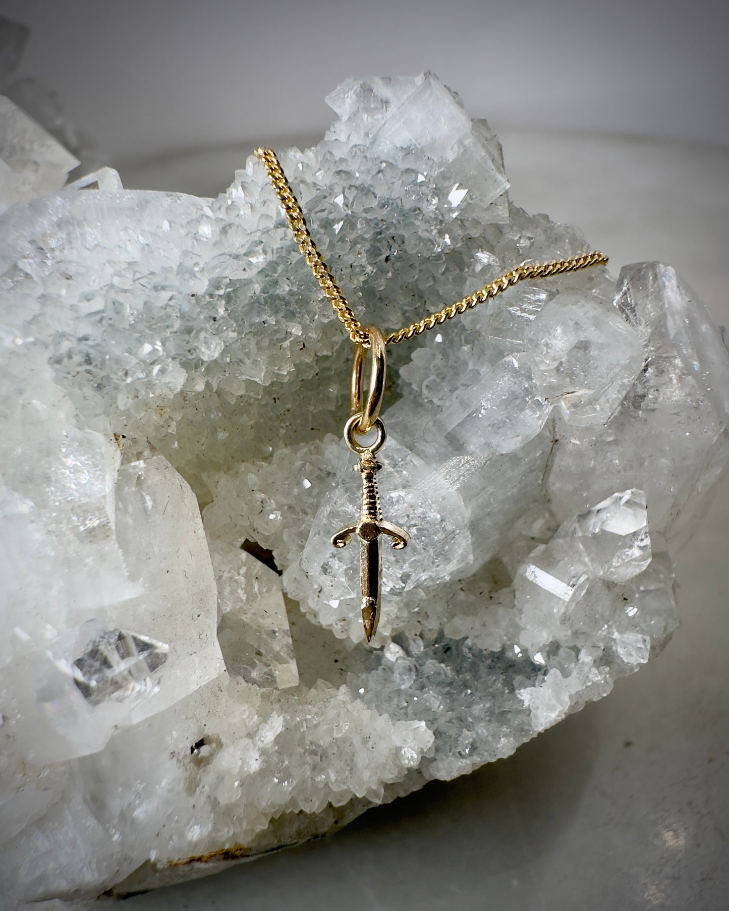 Mini Dagger Charm in 14k Yellow Gold