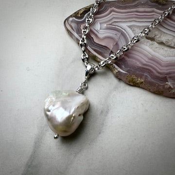 Baroque Pearl Pendant | Sterling Silver