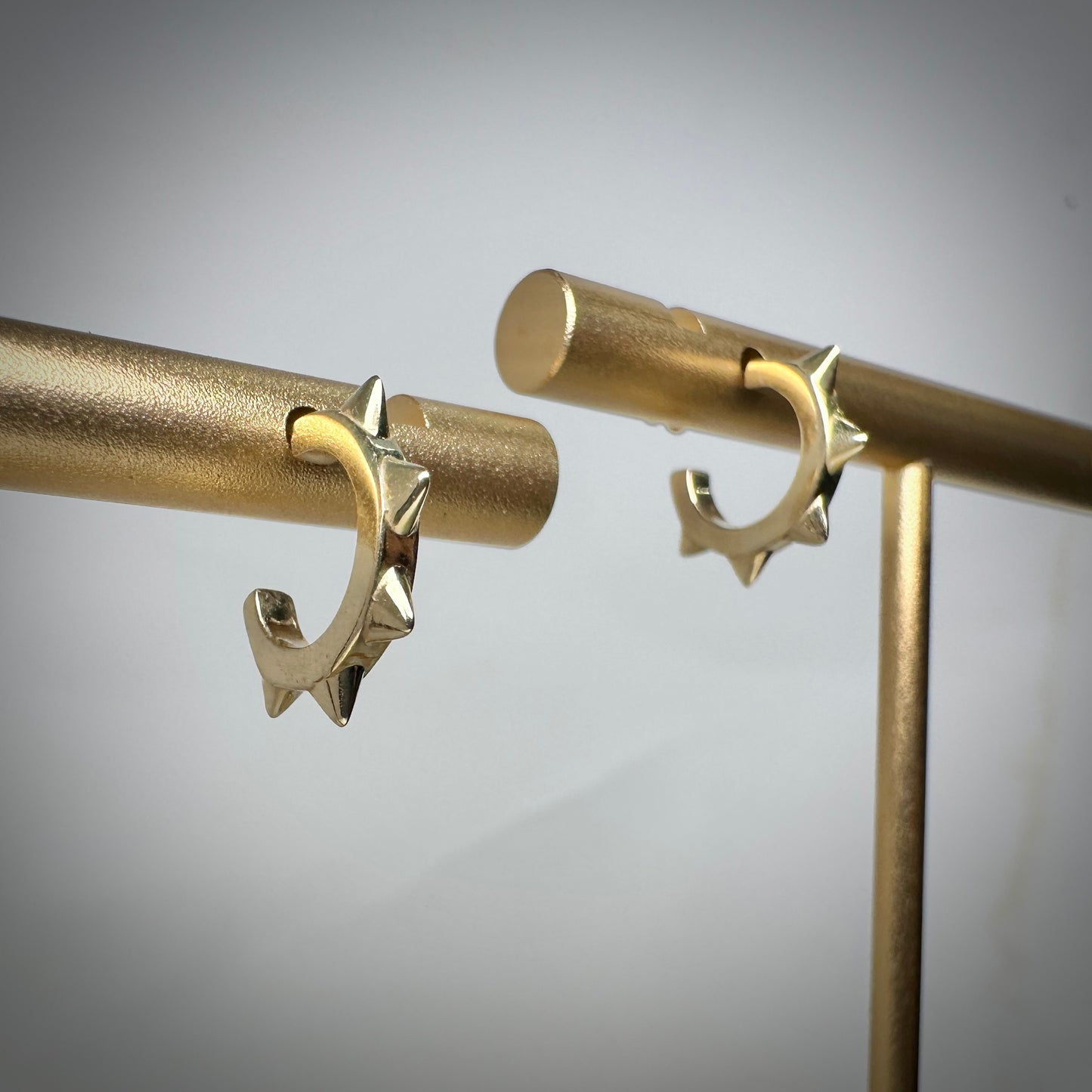 Spiked Hoop Earrings | 14k Yellow Gold