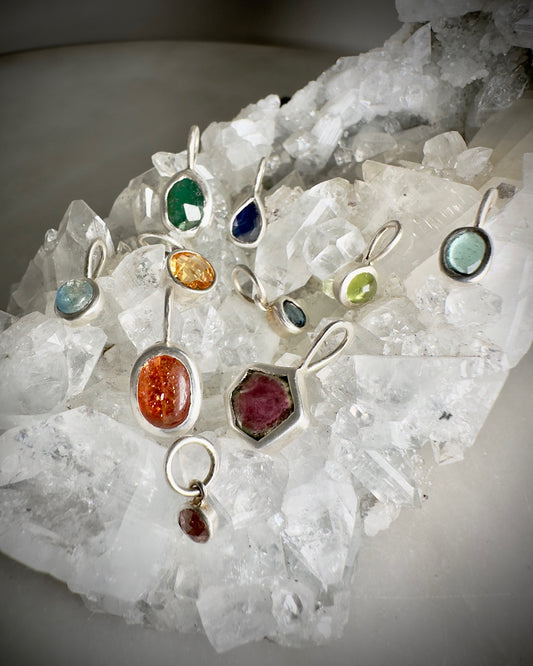 Gemstone Charms in Sterling Silver