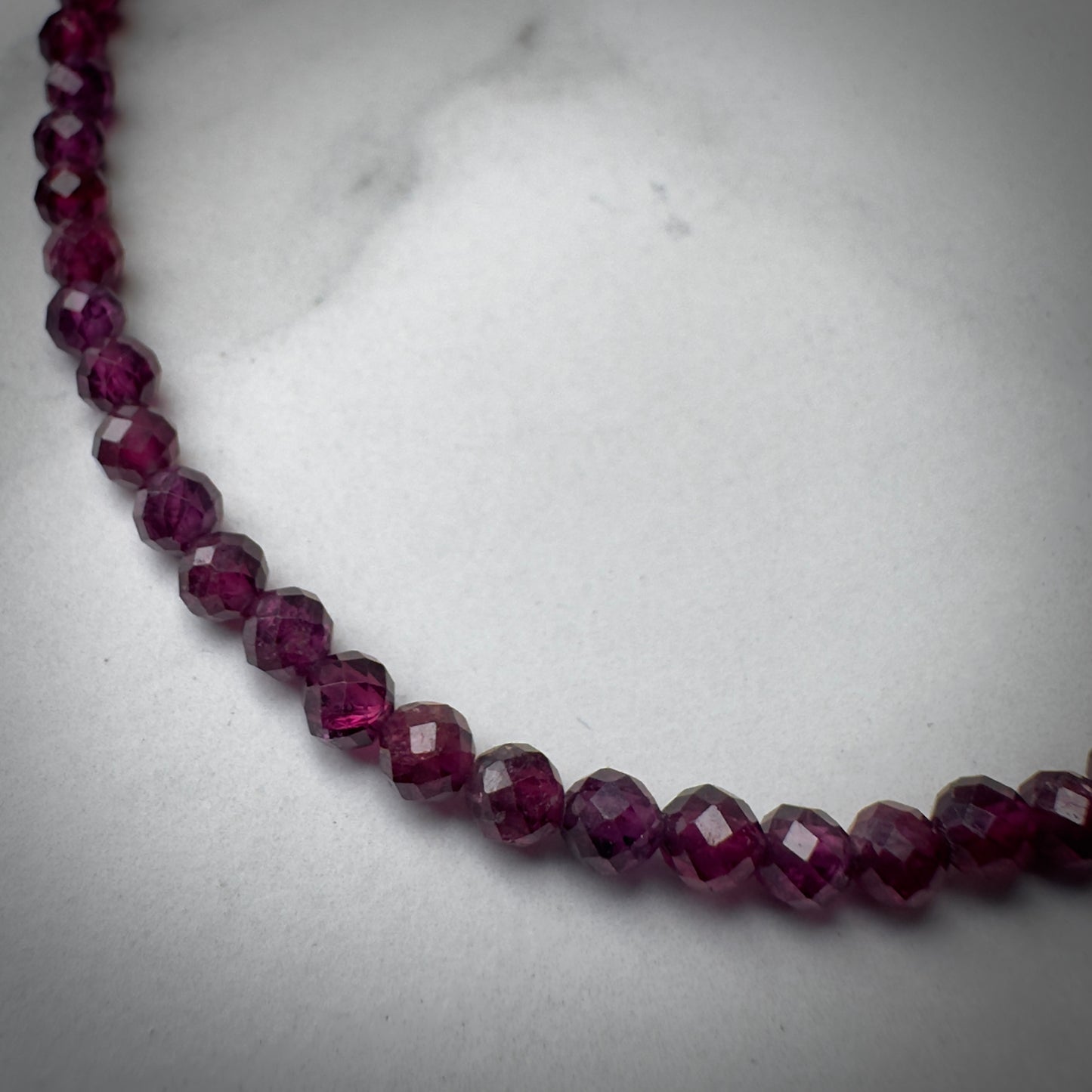 Purple Garnet Beaded Necklace