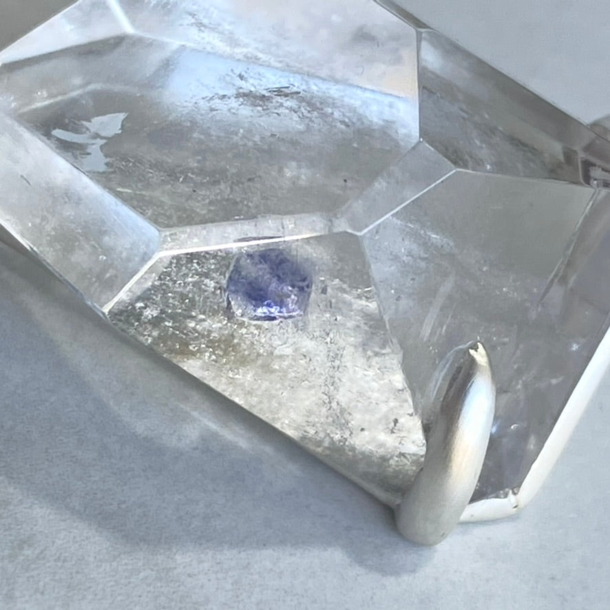 Fluorite Included Quartz Geo Pendant