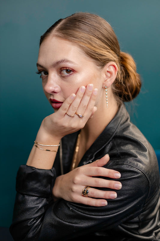 Cascading Diamond Drop Earrings | 14k Yellow Gold
