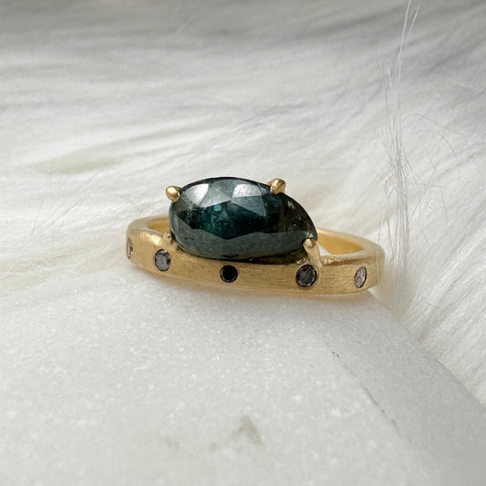 Sapphire and Diamond Ring | 14k Gold
