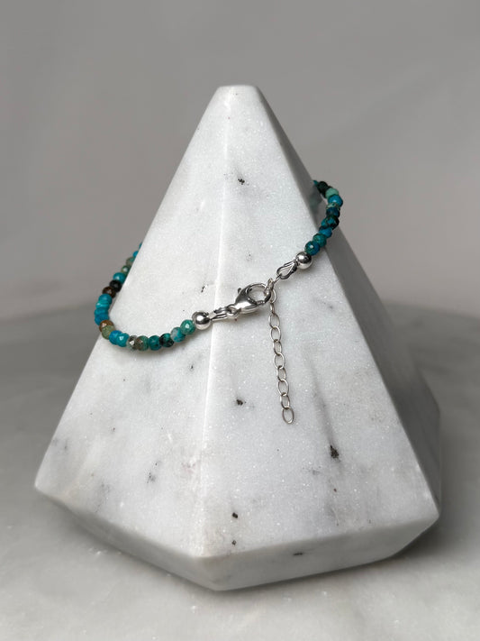 Faceted Turquoise Bracelet | Sterling Silver