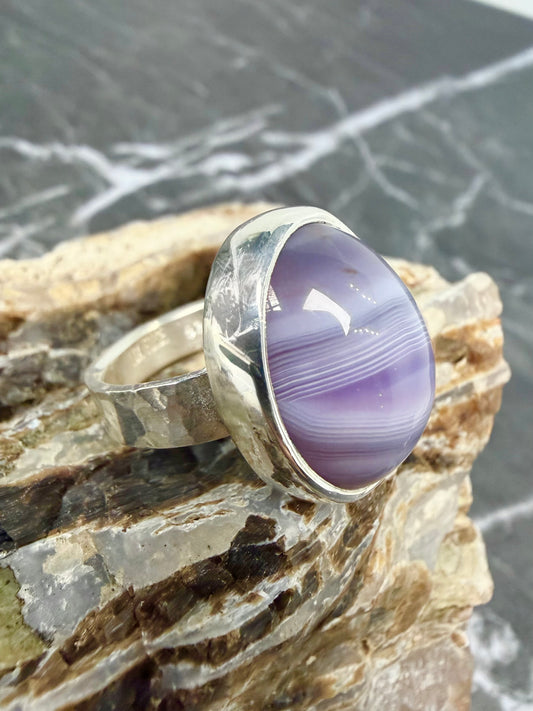 Purple Chalcedony Ring | Sterling Silver
