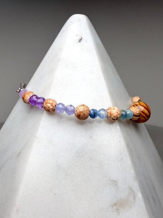 Jasper & Rainbow Gemstone Bracelet | Sterling Silver