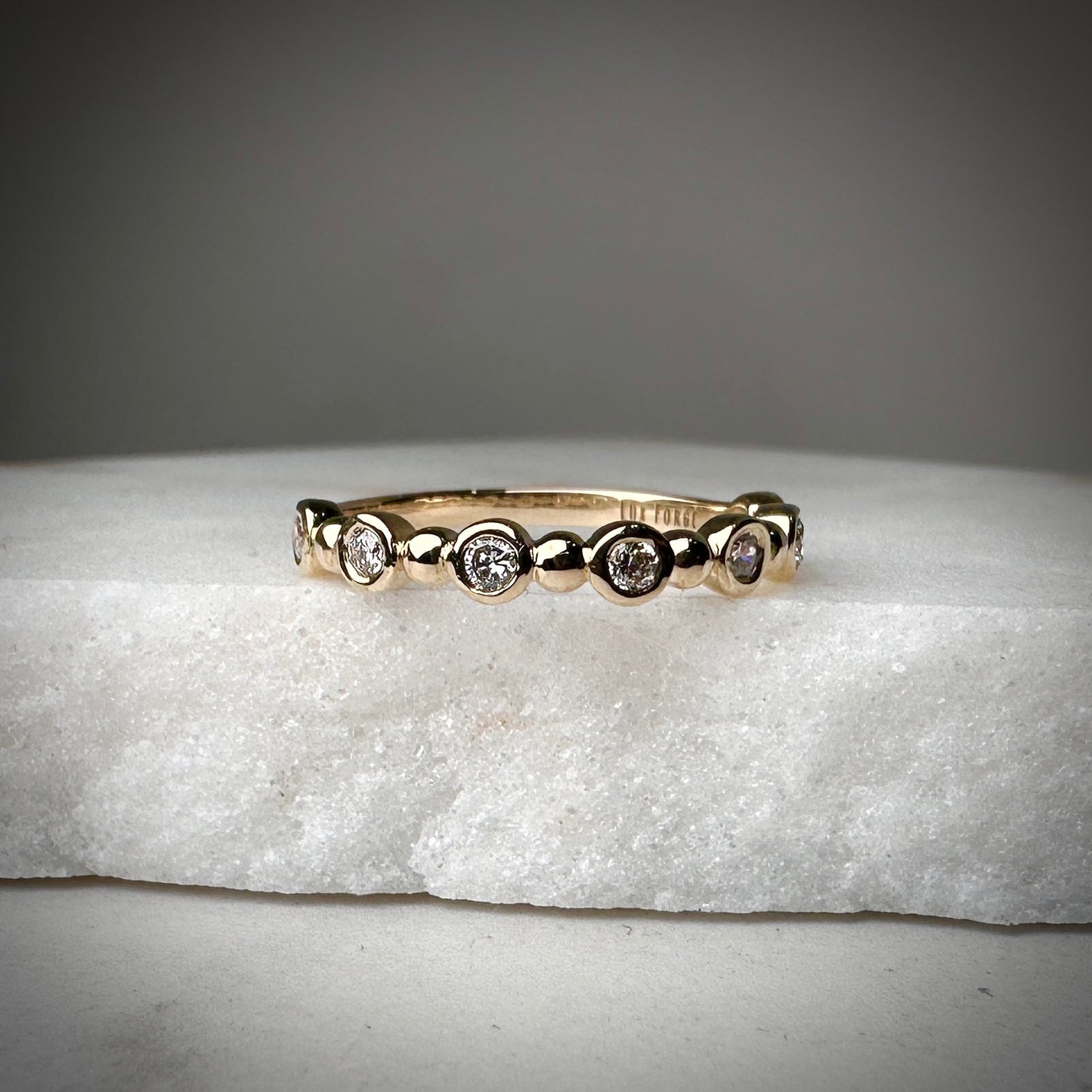 Stackable Bezel-Set Lab Grown Diamond Ring | 14k Yellow Gold