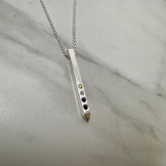 Nonbinary Bar Pendant | Sterling Silver