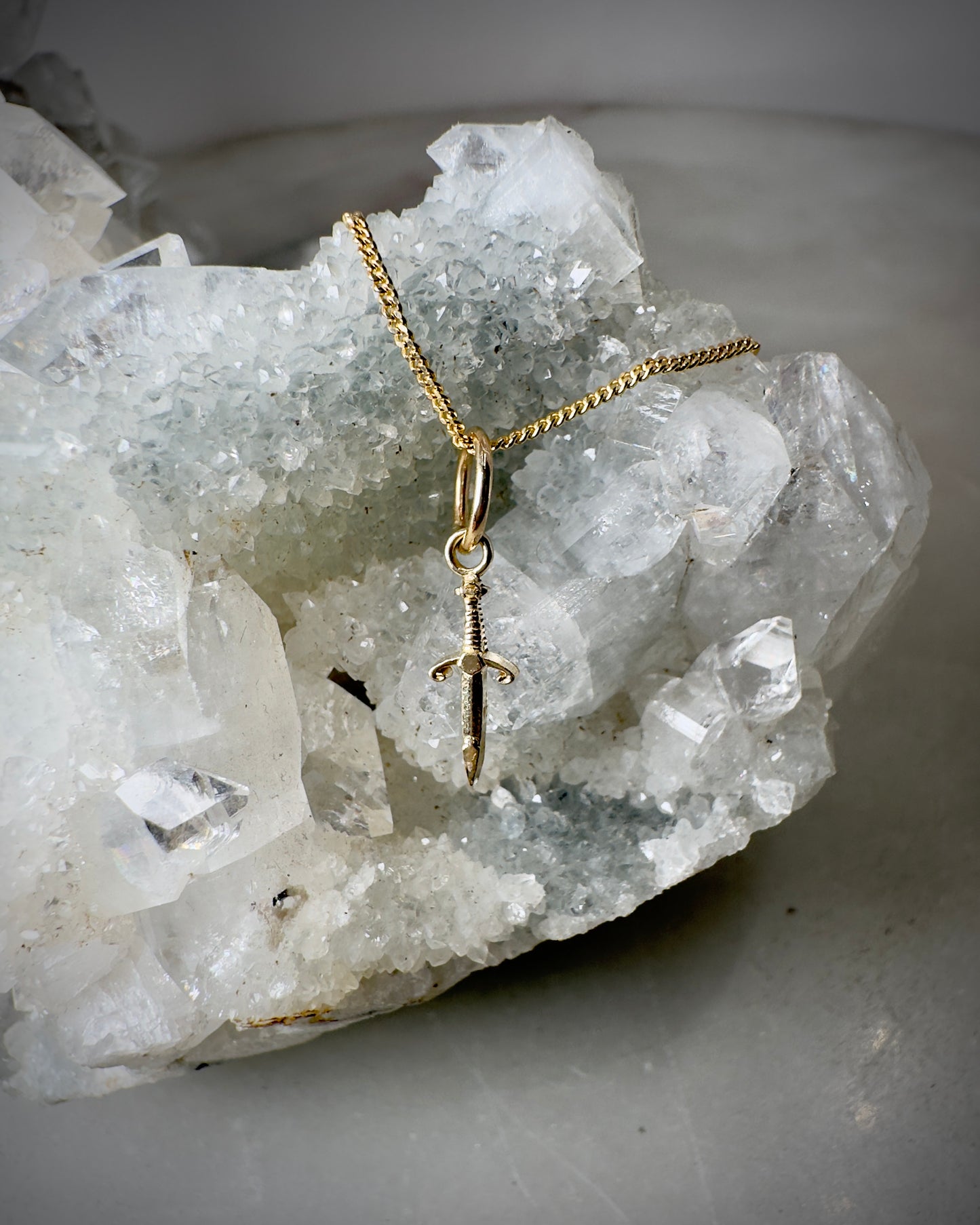 Mini Dagger Charm in 14k Yellow Gold