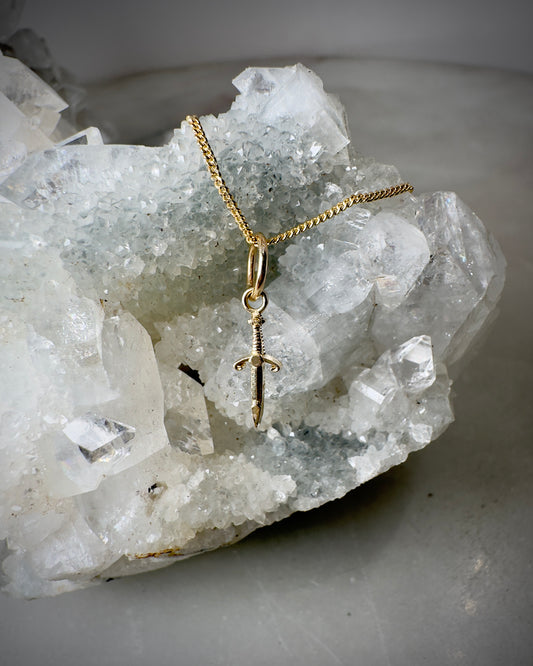 Mini Dagger Charm | 14k Yellow Gold