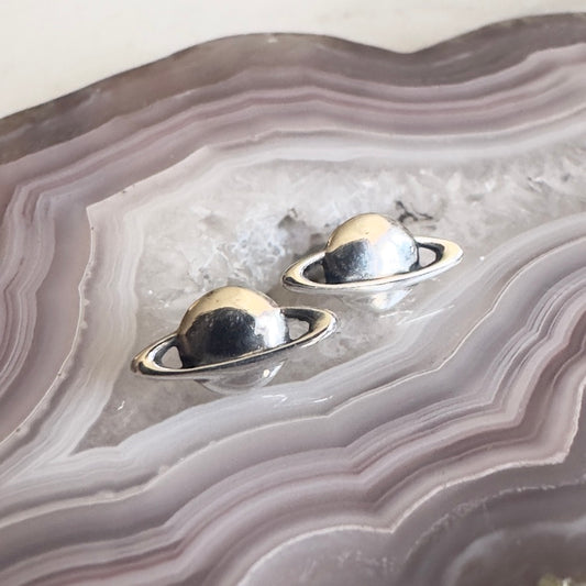 Saturn Stud Earrings | Sterling Silver