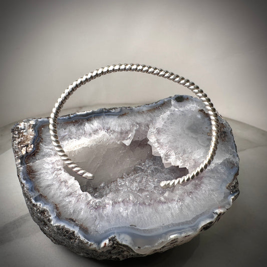 Thin Spiral Cuff Bracelet | Sterling Silver