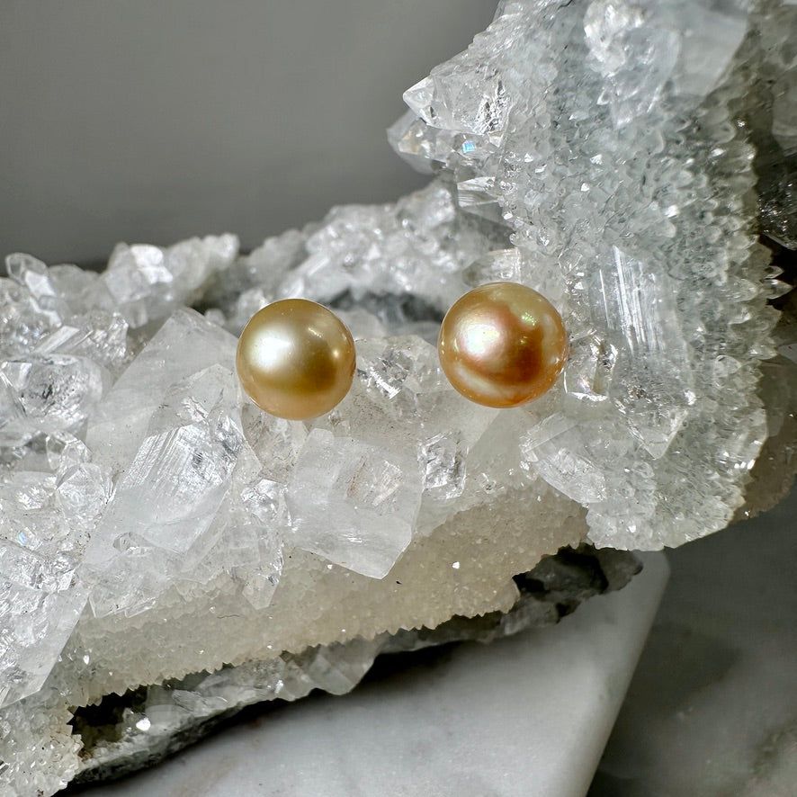 Golden South Seas Pearl Stud Earrings