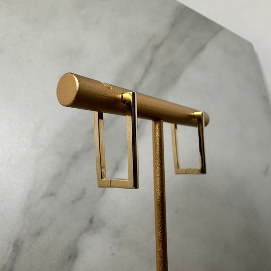Geometric Rectangle Hoops | 14k Yellow Gold