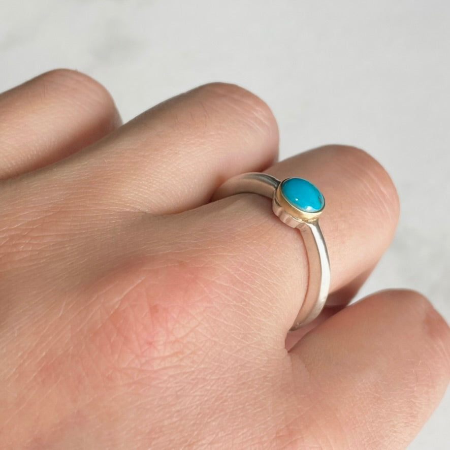 Turquoise Ring with 18k Gold