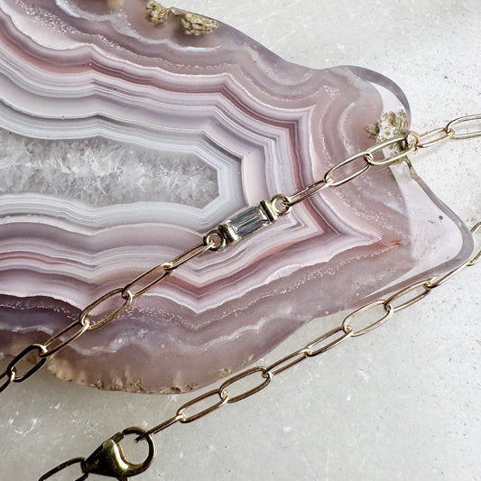 Lab Grown Diamond Paperclip Bracelet | 14k Yellow Gold