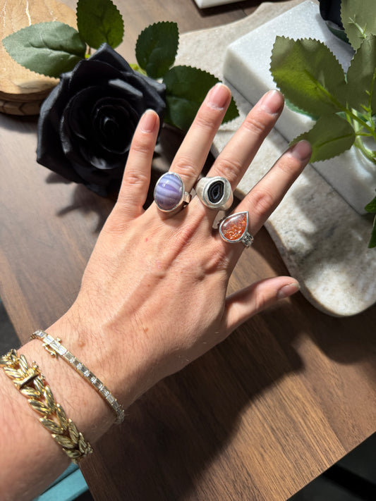 Geode Signet Ring | Sterling Silver