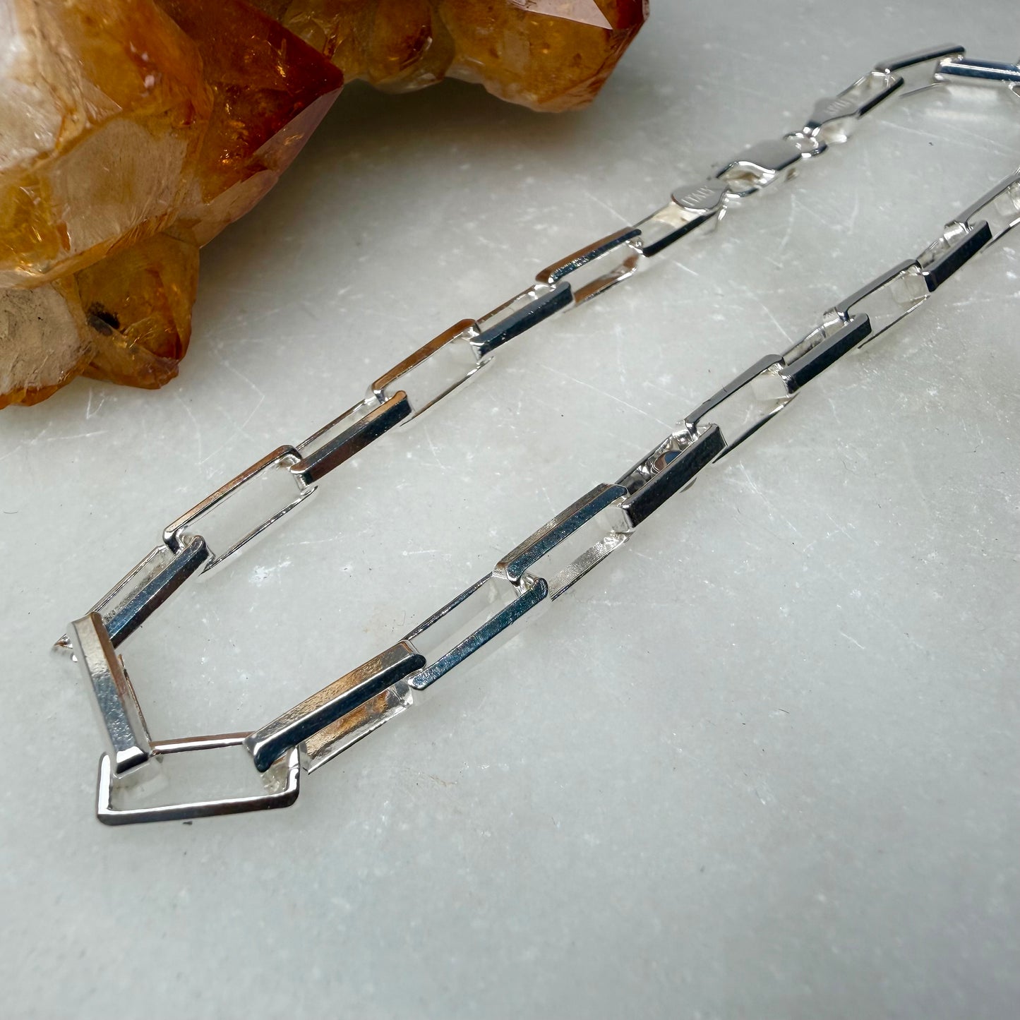 Long Box Chain Bracelet | Sterling Silver
