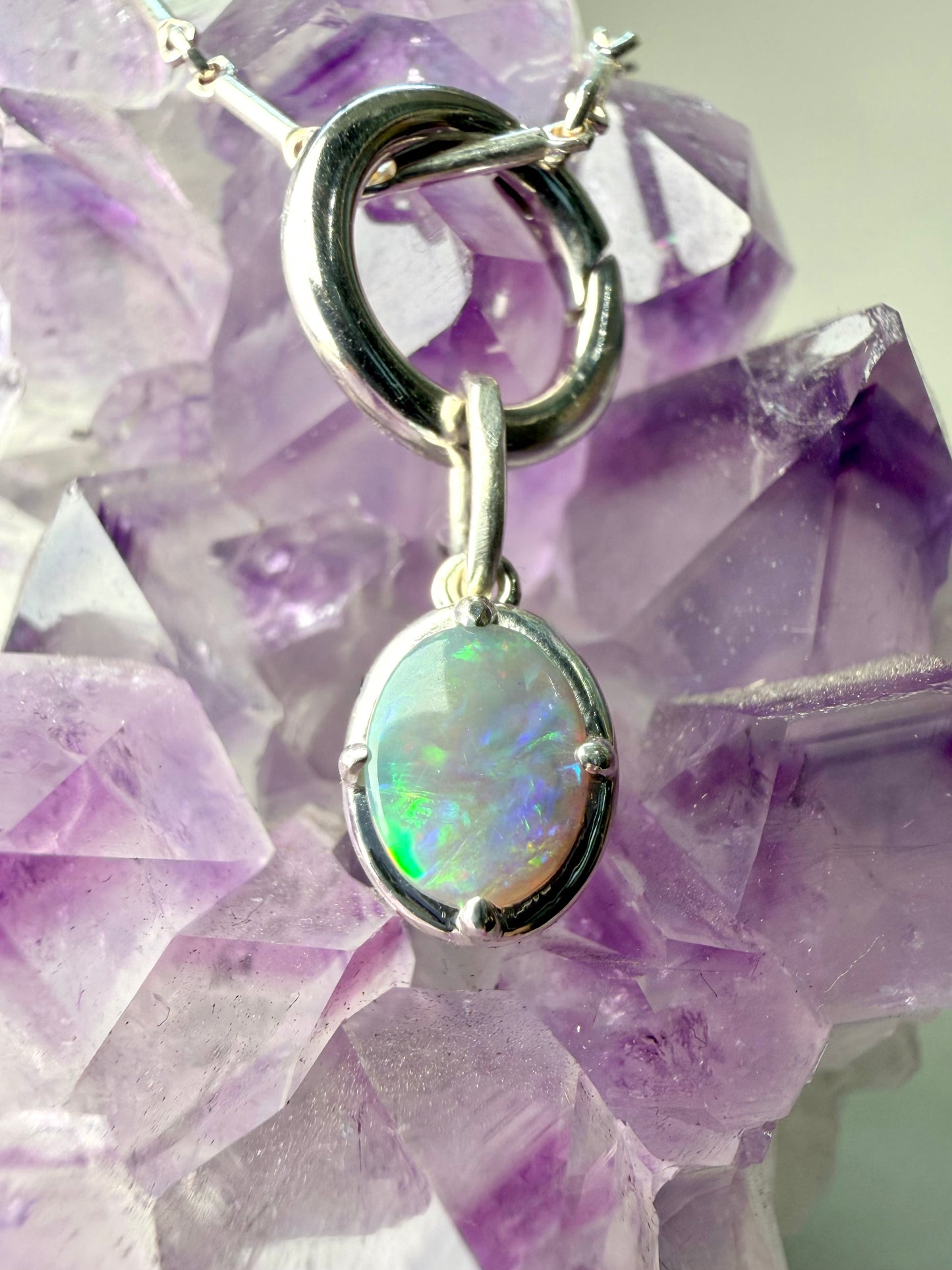 Australian Opal Oval Charm
Pendant | Sterling Silver