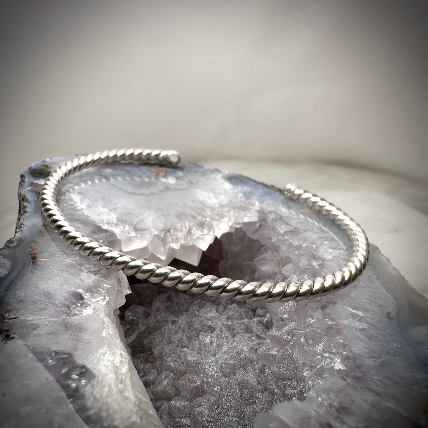 Thin Spiral Cuff Bracelet | Sterling Silver