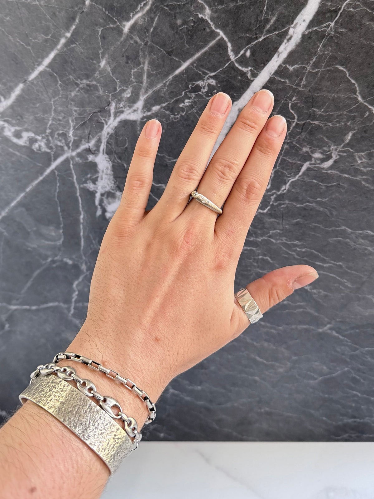 Asymmetrical Diamond Ring | Two Tone 14k Gold | LUX FORGE Legacy Collection