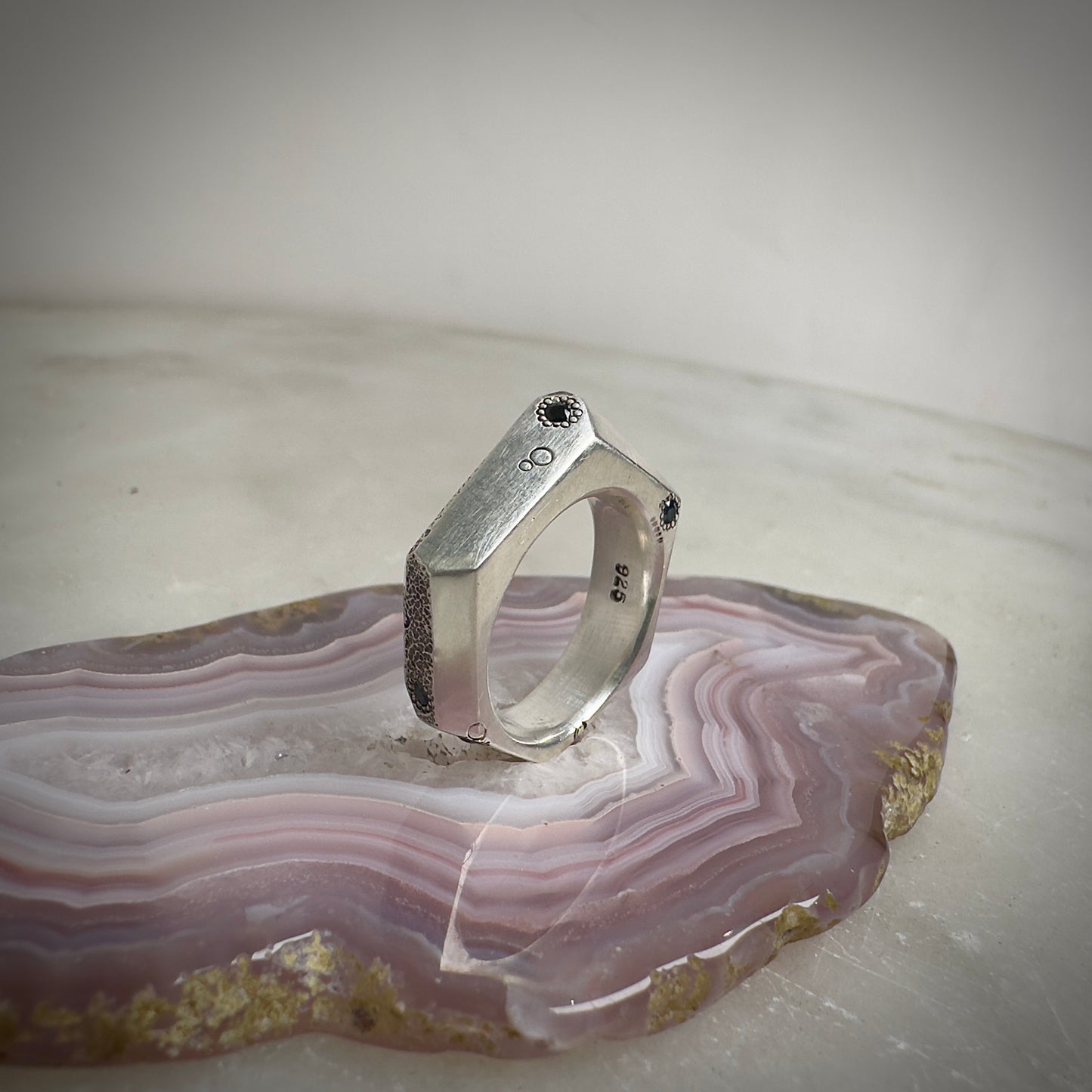 Sculptural Sapphire Ring | Sterling Silver