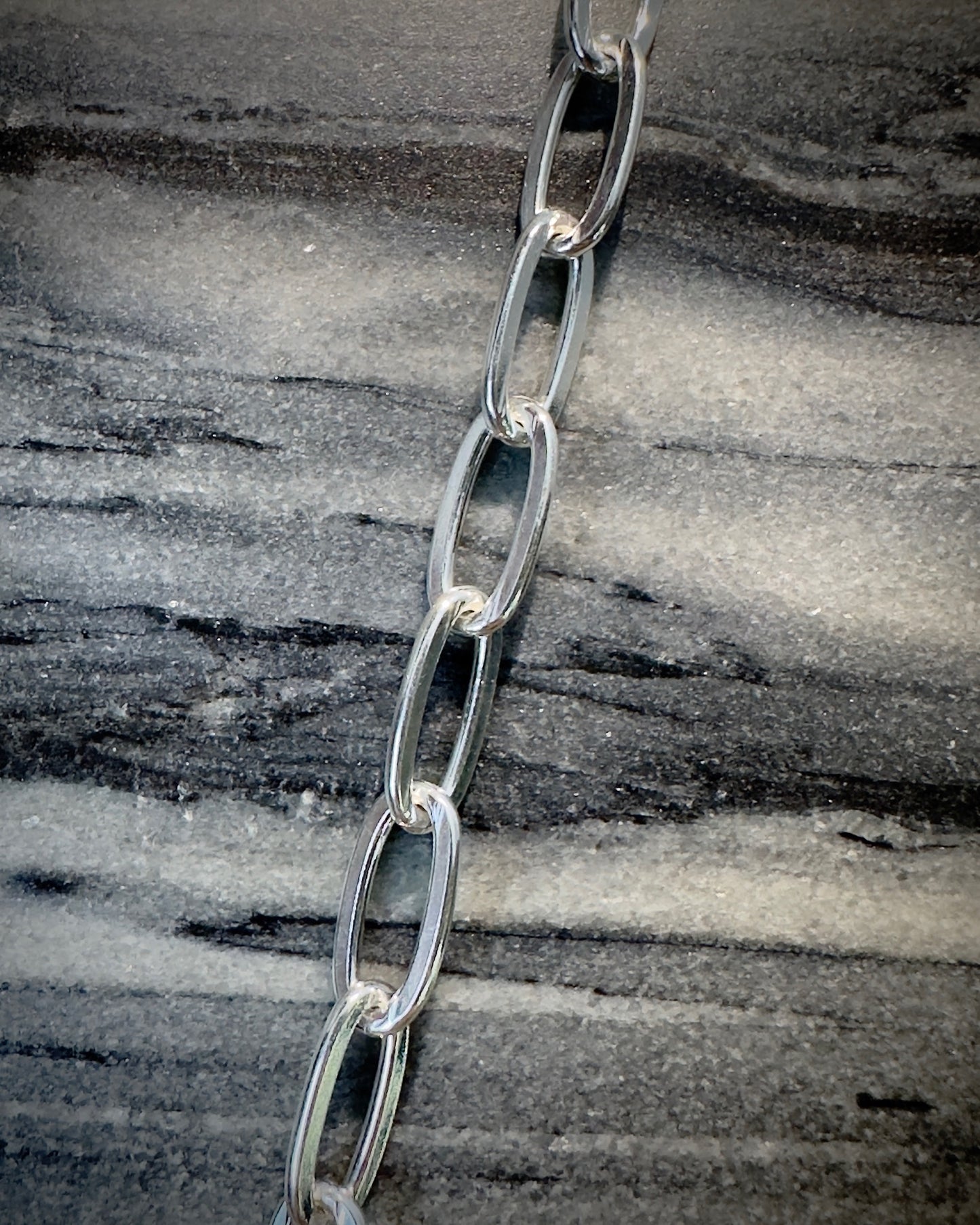 Paperclip Chain Bracelet | 7.5" Long | Sterling Silver